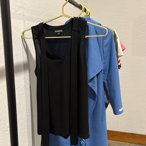 Express Women's Black Tie- Neck Sleeveless Top